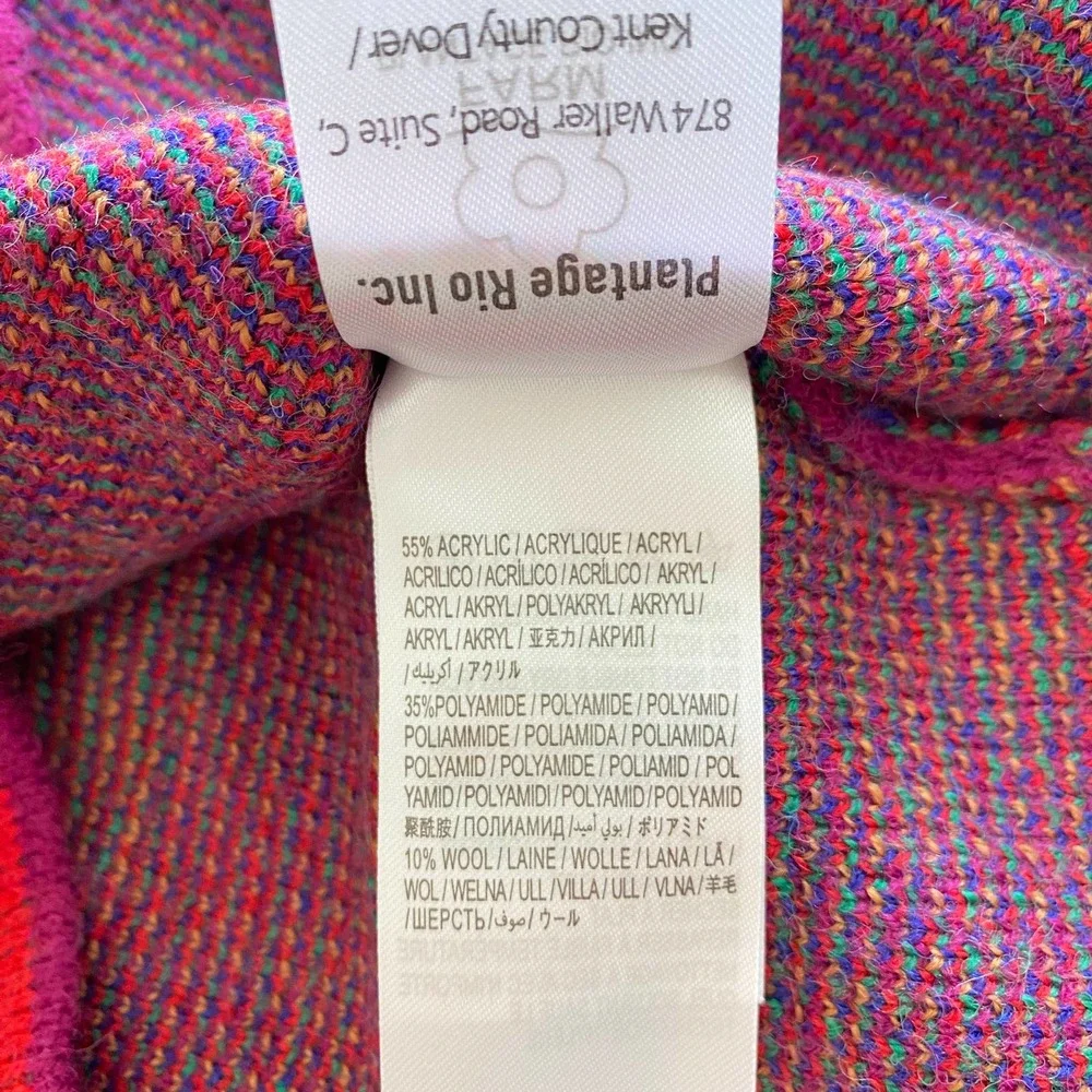 NWT FARM RIO Rainbow Wild Hearts Sweater Dress Bubble Sleeve Mock Neck Mini S - Picture 11 of 14